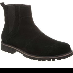 Bearpaw Mens Black Suede Alastair Chelsea Boots 10.5 M Fleece Footbed